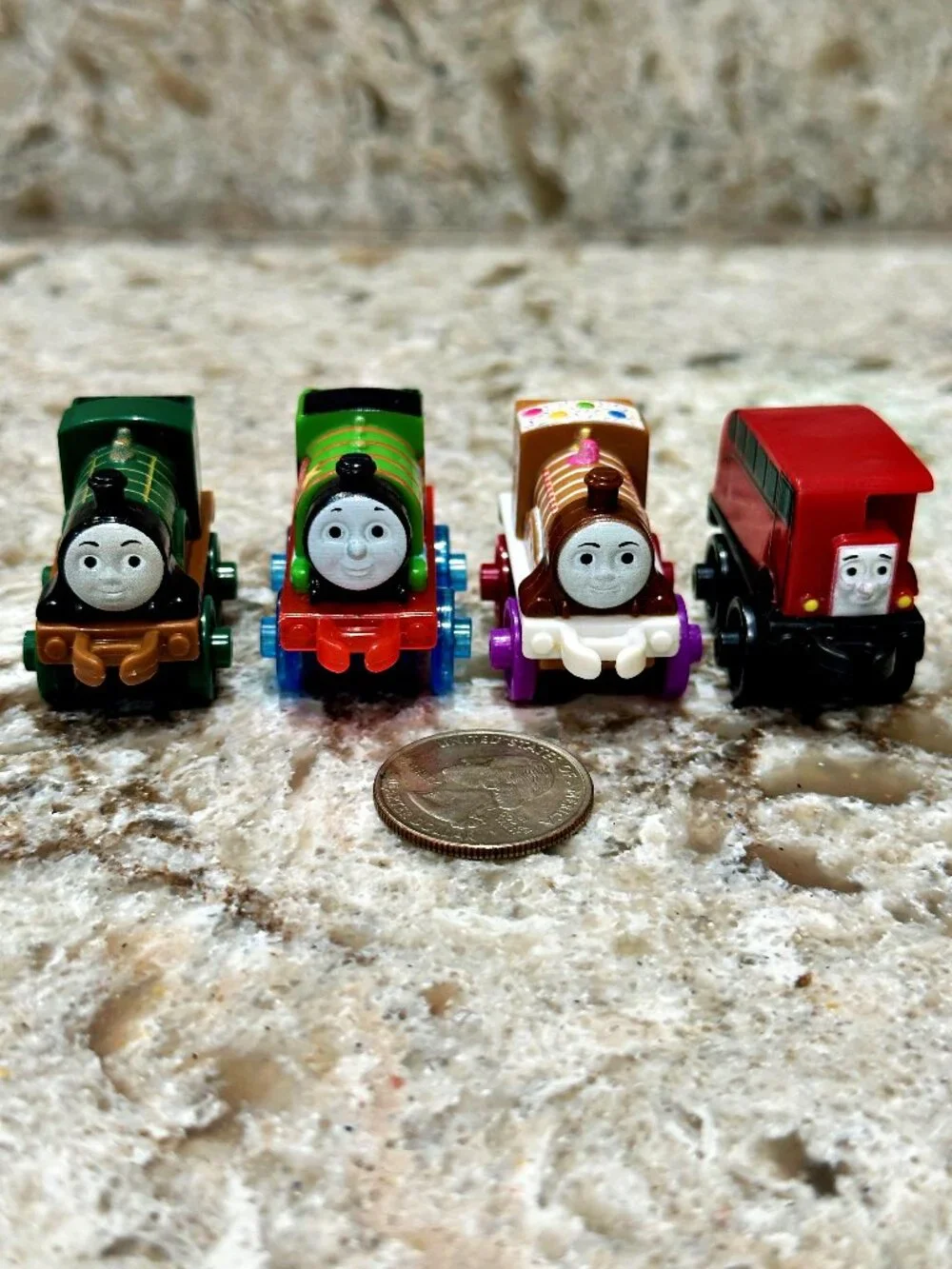 Thomas & Friends Mini Trains Lot of 4 Percy Bertie Bus Emily Sweets and Weighted